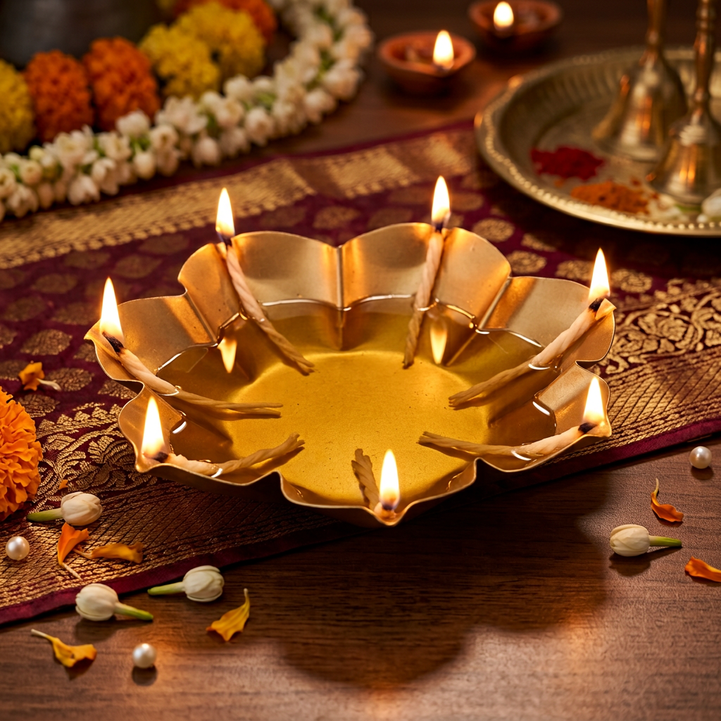 Metal Uruli 7 Petal Lotus 1pc