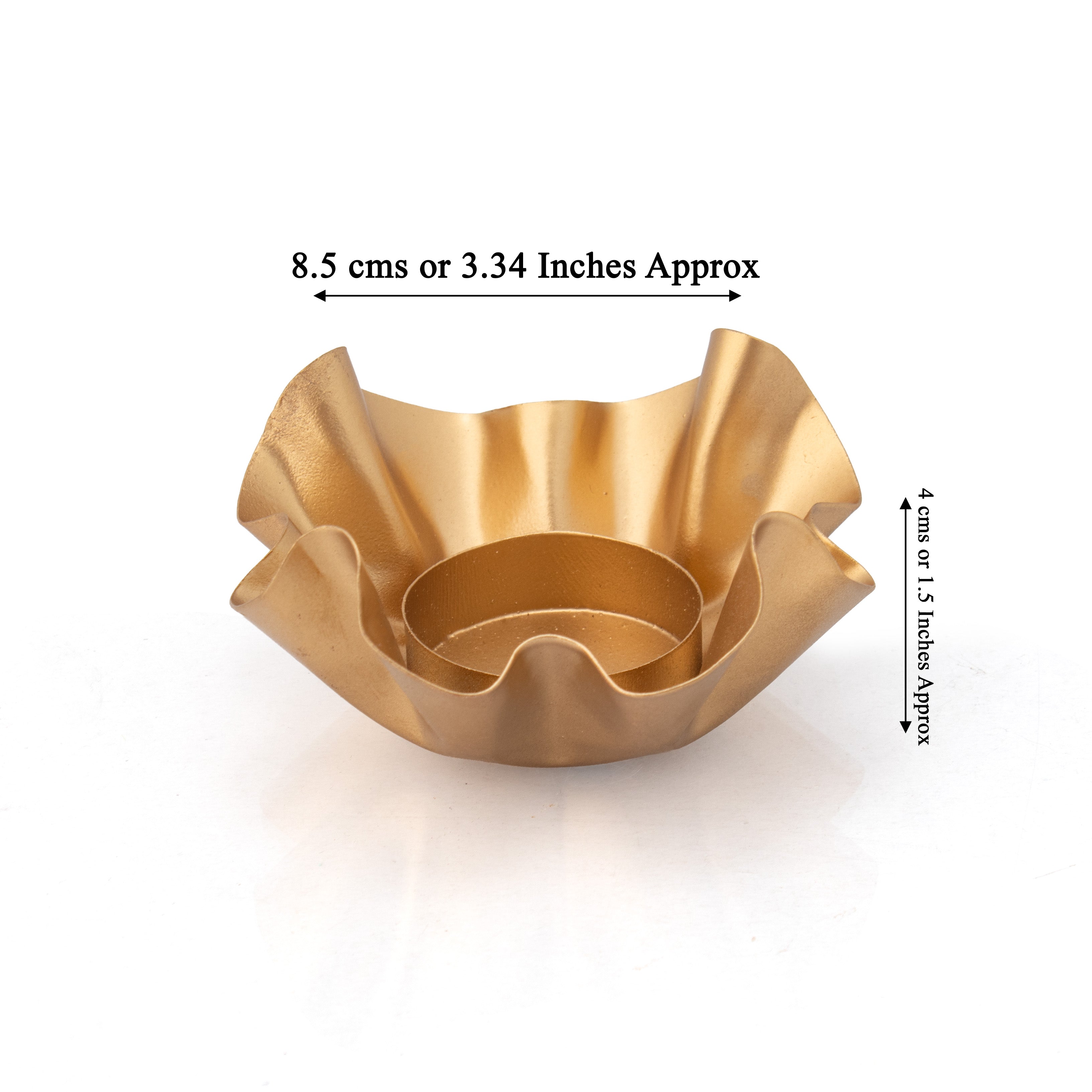 Metal Tealight Holder Floral Radiance Gold 8.5 X 8.5 X 4m 1pc
