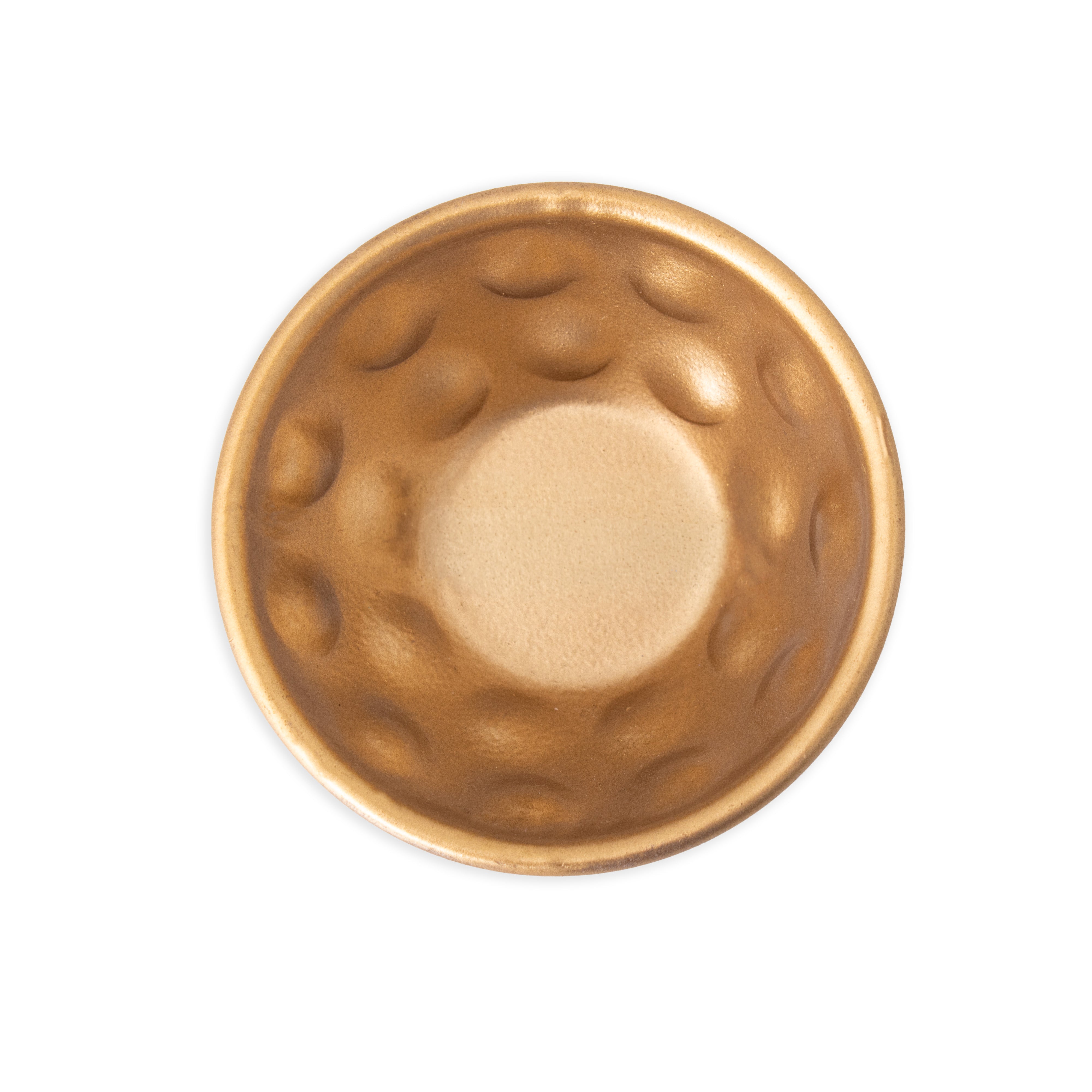 Decorative Metal Bowl With Stand Gold 6 X 6 X 3cm 1pc