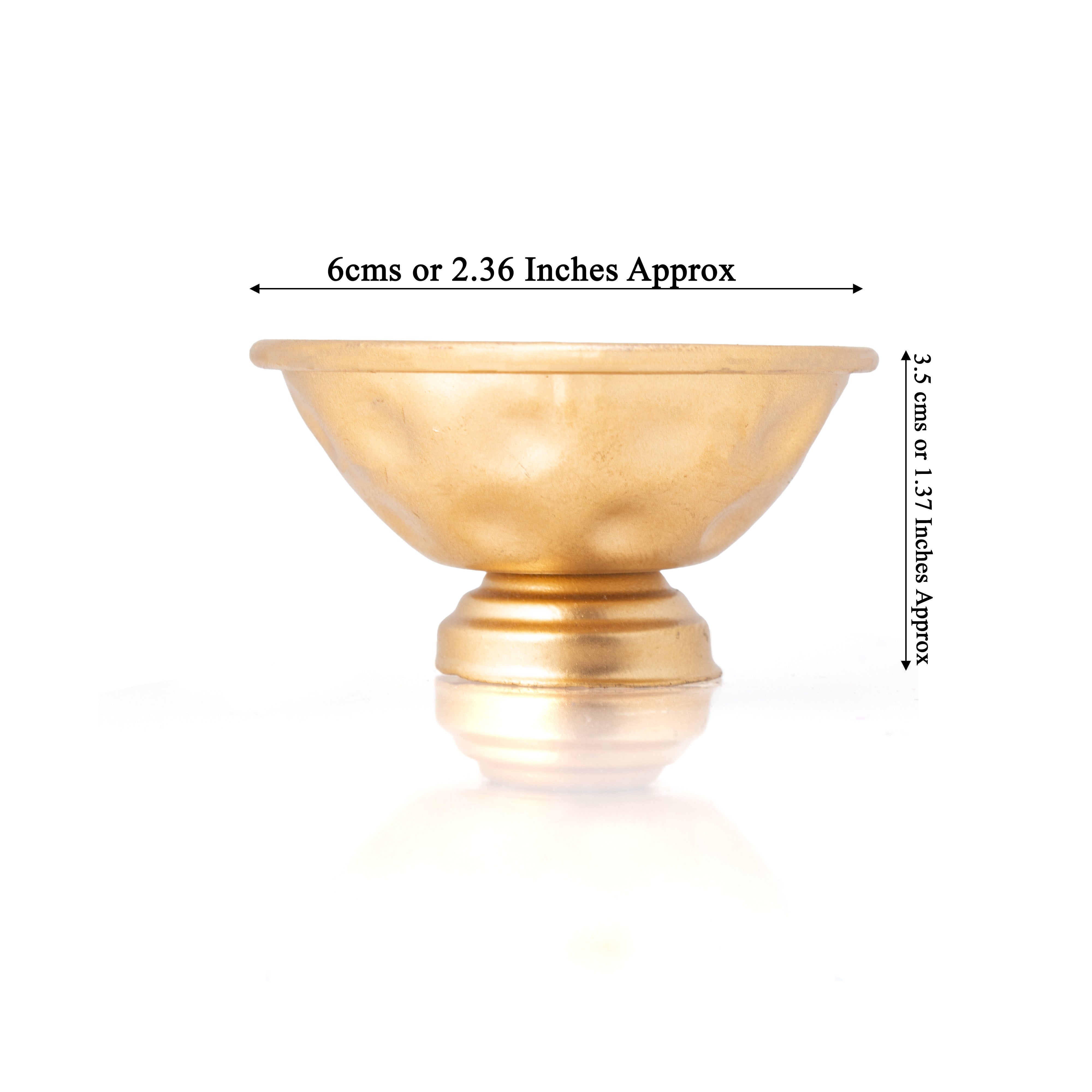 Decorative Metal Bowl With Stand Gold 6 X 6 X 3cm 1pc