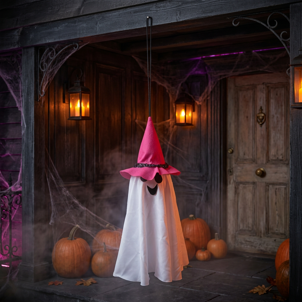 Halloween Hanging Ghost With 5pcs Warm Light 13inch 1pc