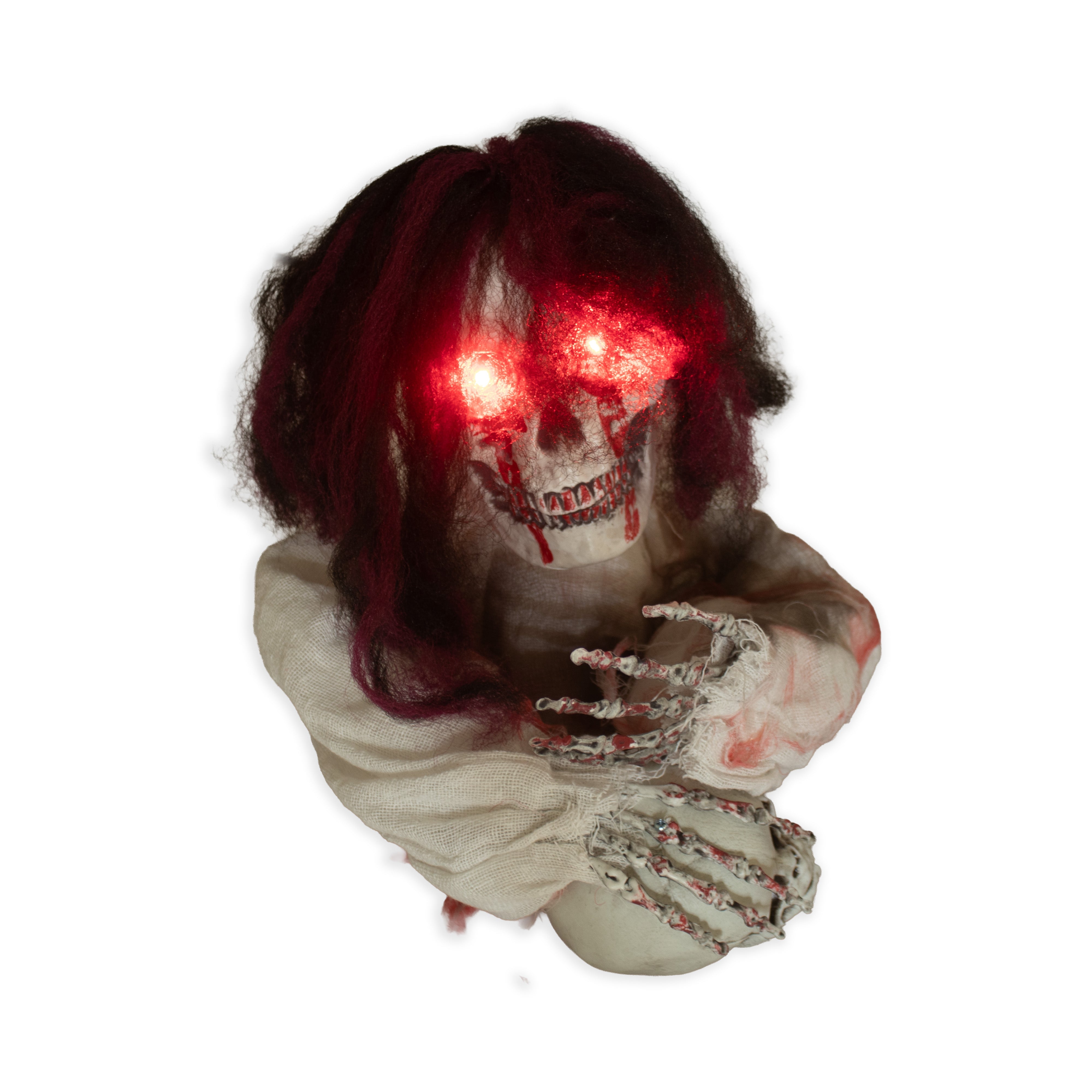 Groundbreaker Skull with Moving Arm, Light and Sound 11inch 1pc