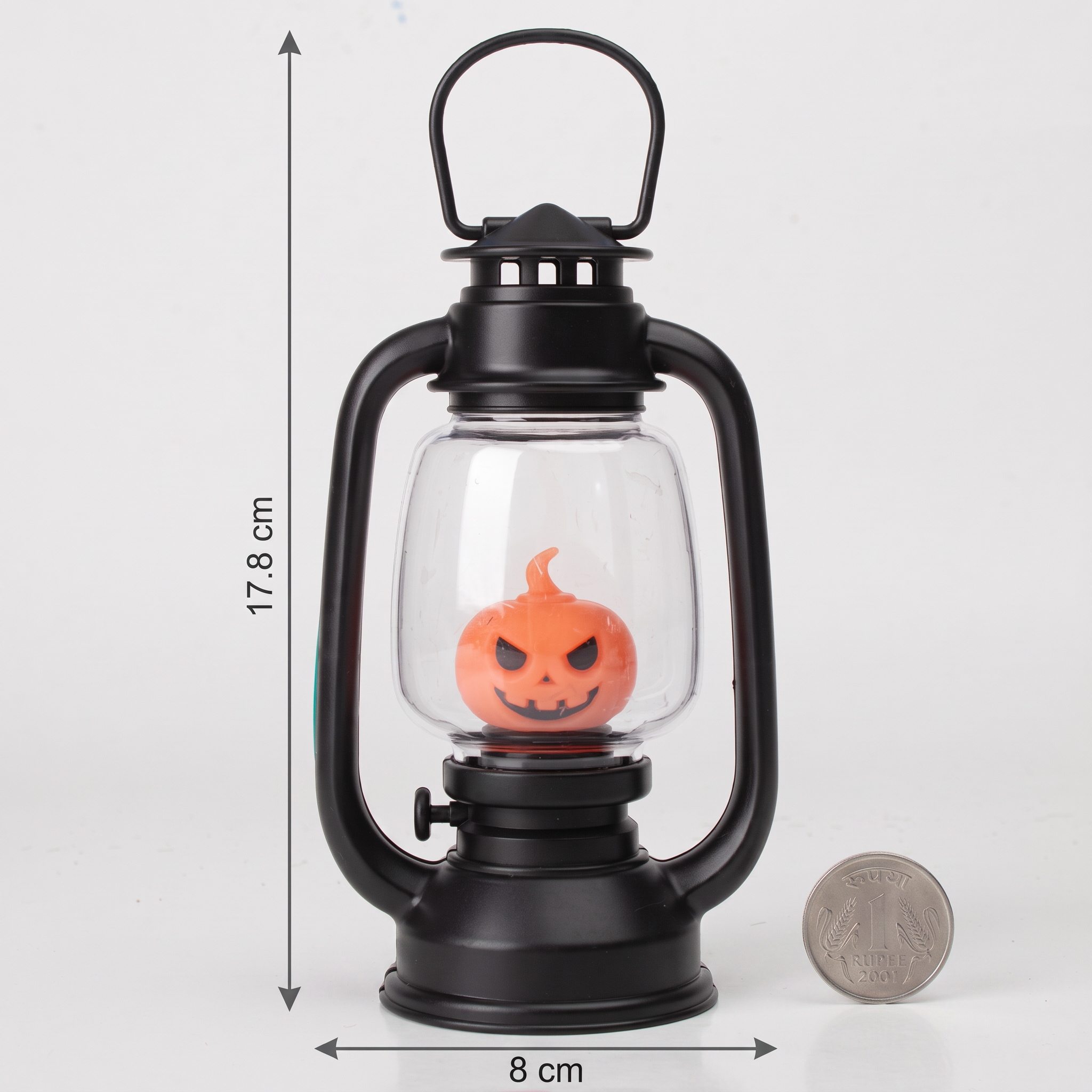 Halloween Scary pumpkin Lantern 17.8cm 1pc IB
