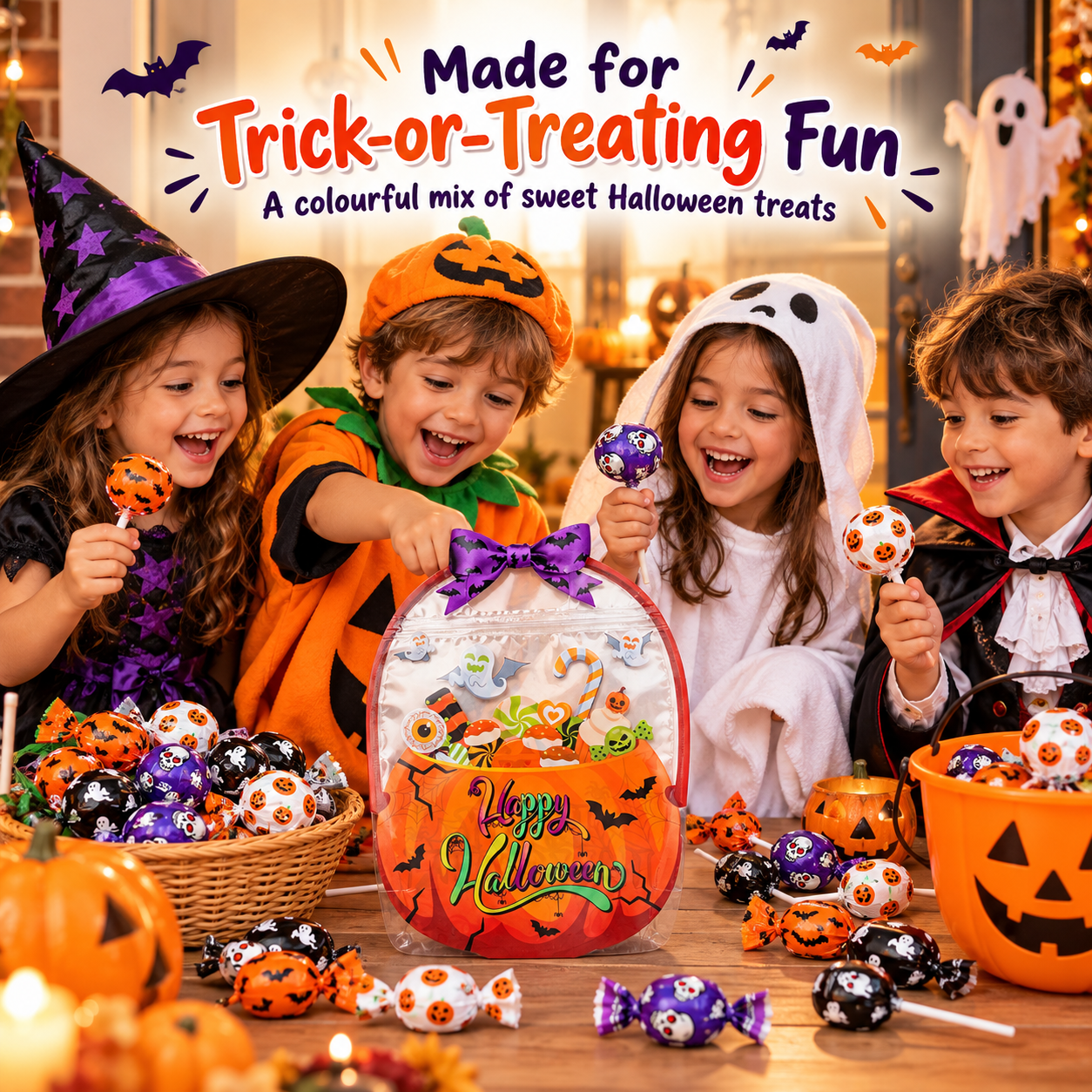 Assorted Candy Pouch Happy Halloween 225gm