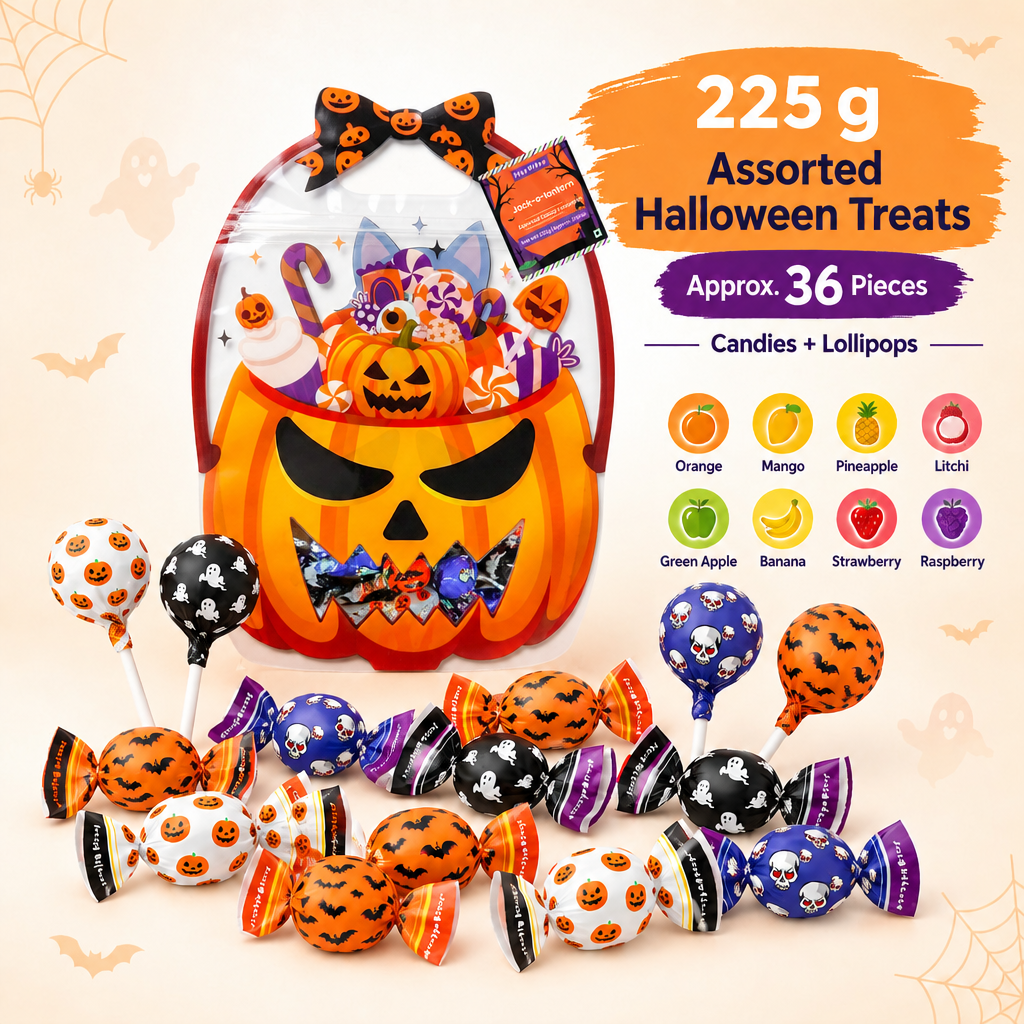 Assorted Candy Pouch Jack-o-lantern 225gm