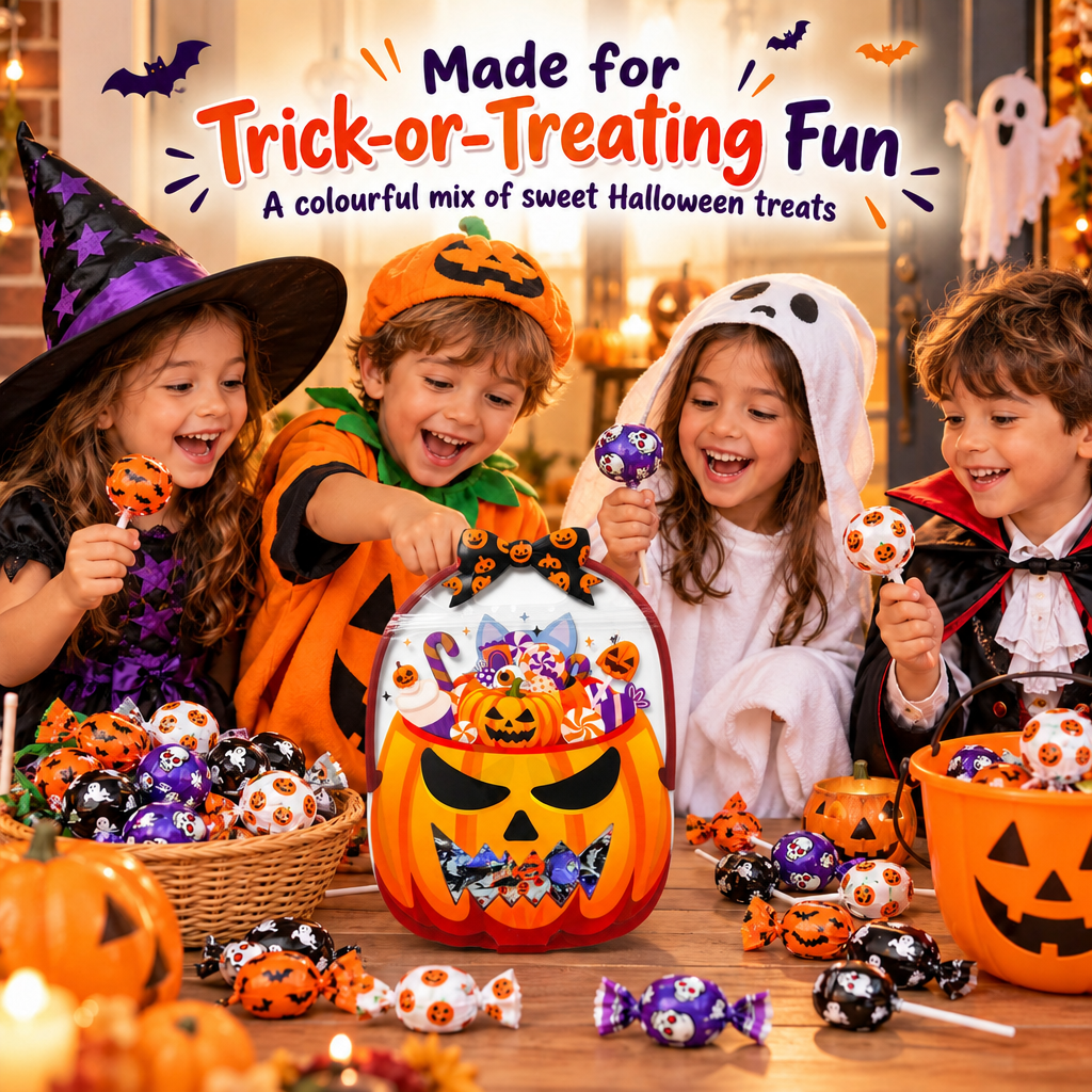 Assorted Candy Pouch Jack-o-lantern 225gm