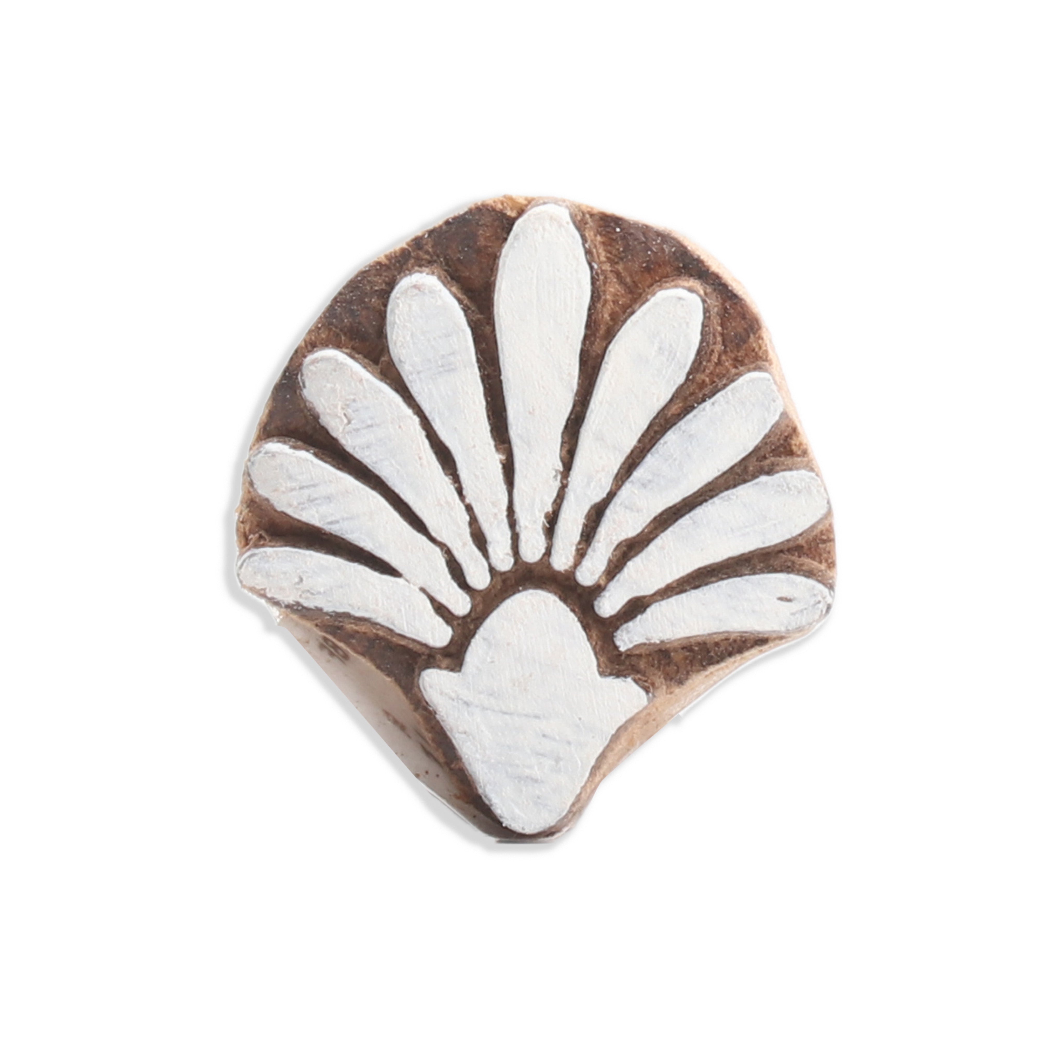 Hand Carved Wooden Printing Block Timeless Petals W 1 inch X L 1 inch 1pc