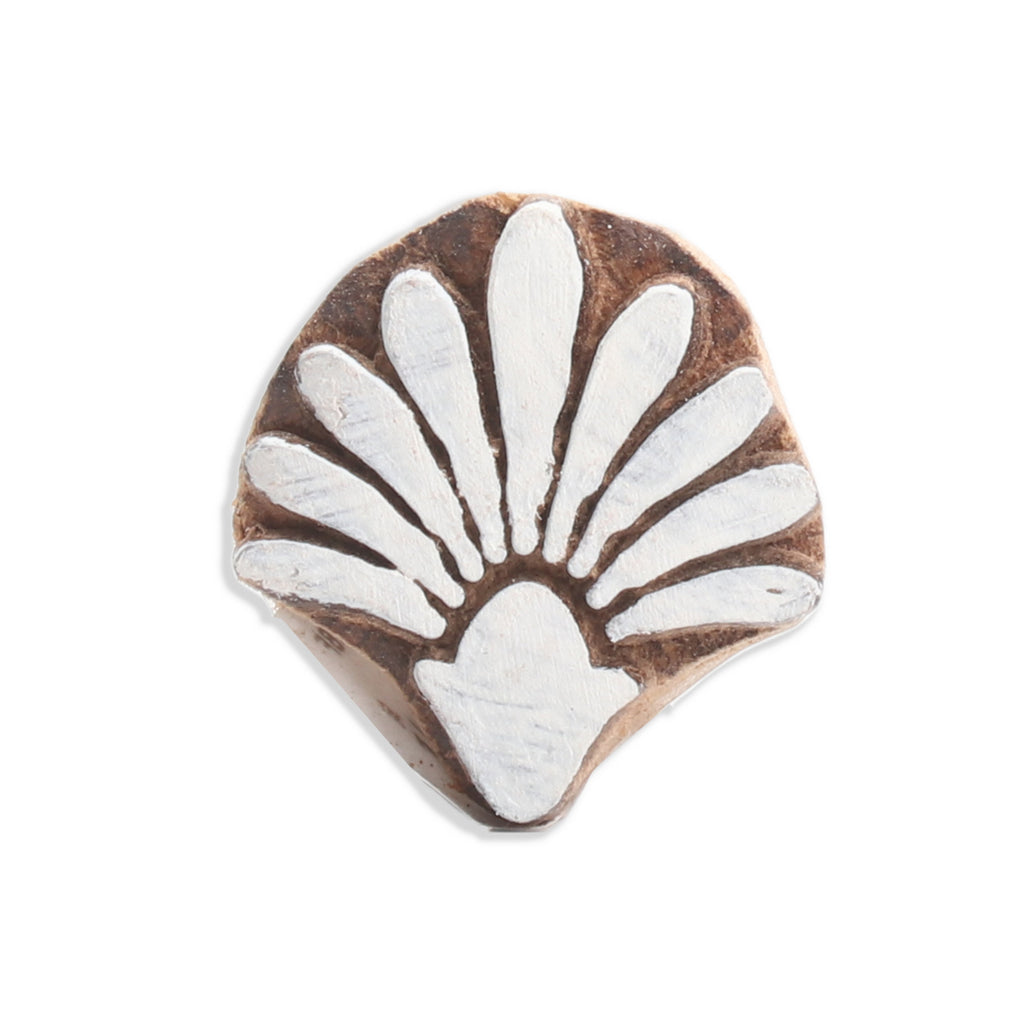 Hand Carved Wooden Printing Block Timeless Petals W 1 inch X L 1 inch 1pc