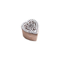Hand Carved Wooden Printing Block Ethnic Heart W 1 inch X L 1 inch 1pc