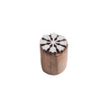 Hand Carved Wooden Printing Block Vintage Petals 1 inch Dia 1pc