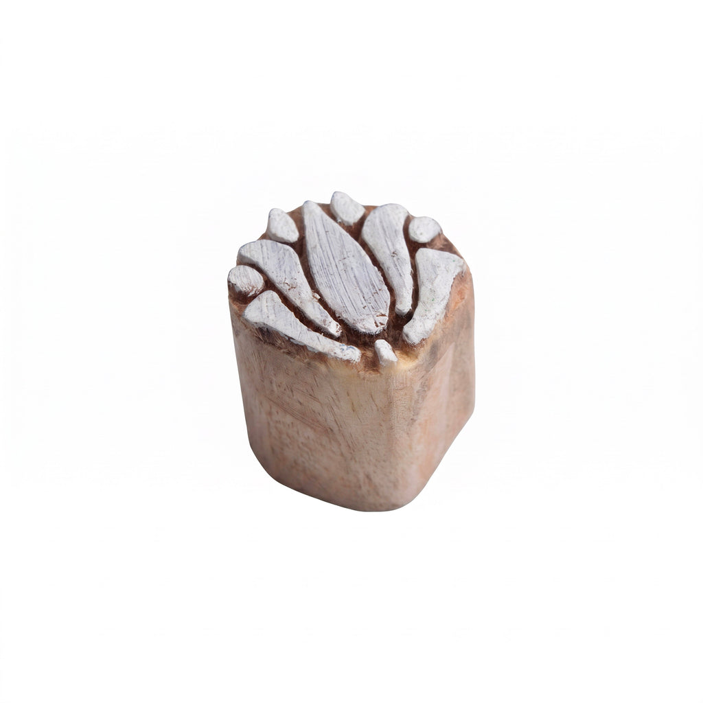 Hand Carved Wooden Printing Block Lotus W 1 inch X L 1 inch 1pc