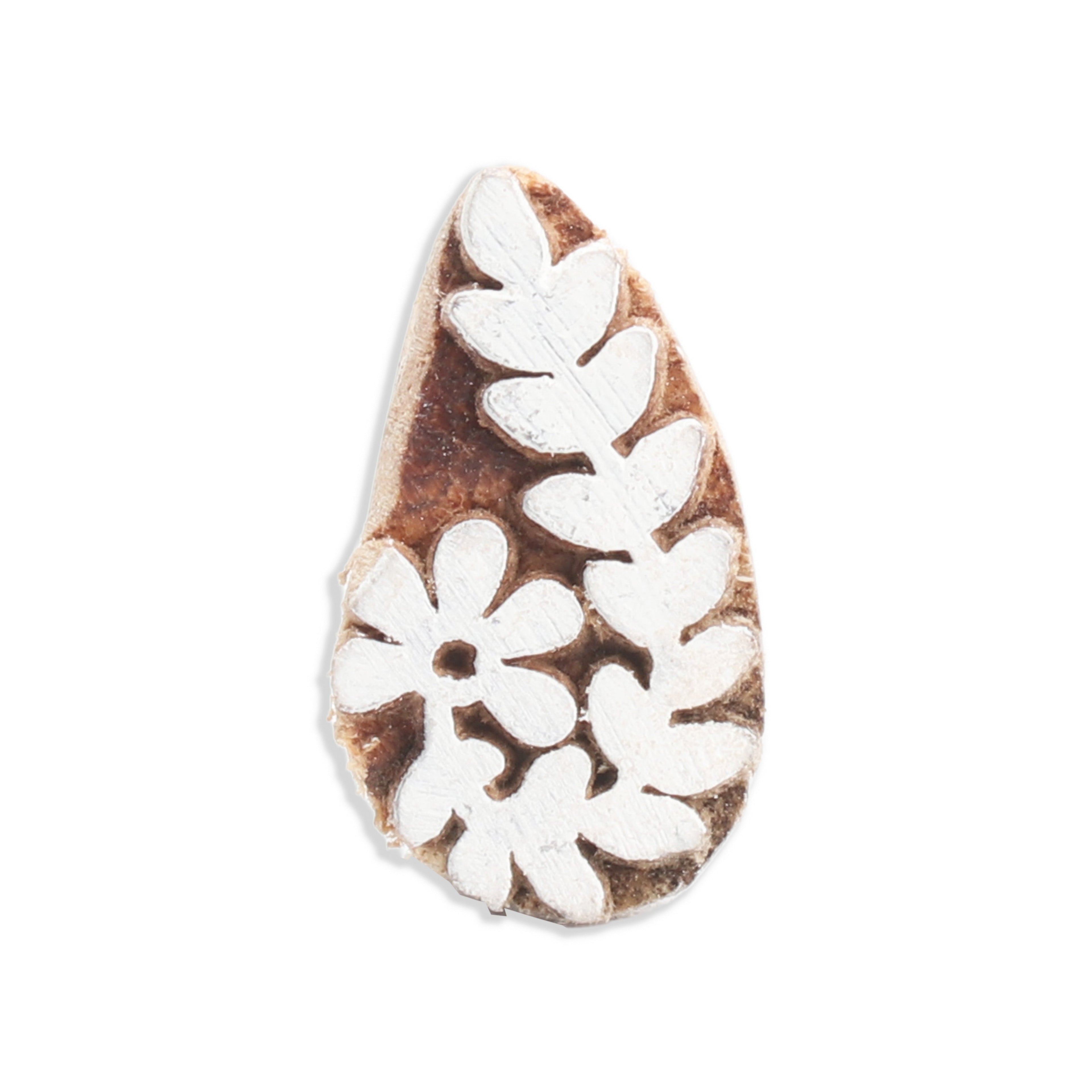 Hand Carved Wooden Printing Block Wild Jasmine W 0.5inch X L 1 inch 1pc
