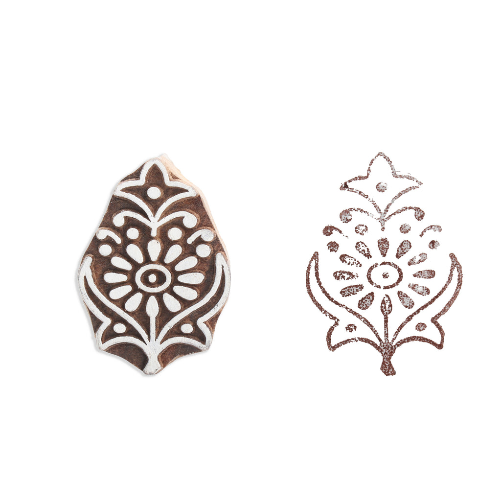 Hand Carved Wooden Printing Block Eternal Flora W 2inch X L 2inch 1pc