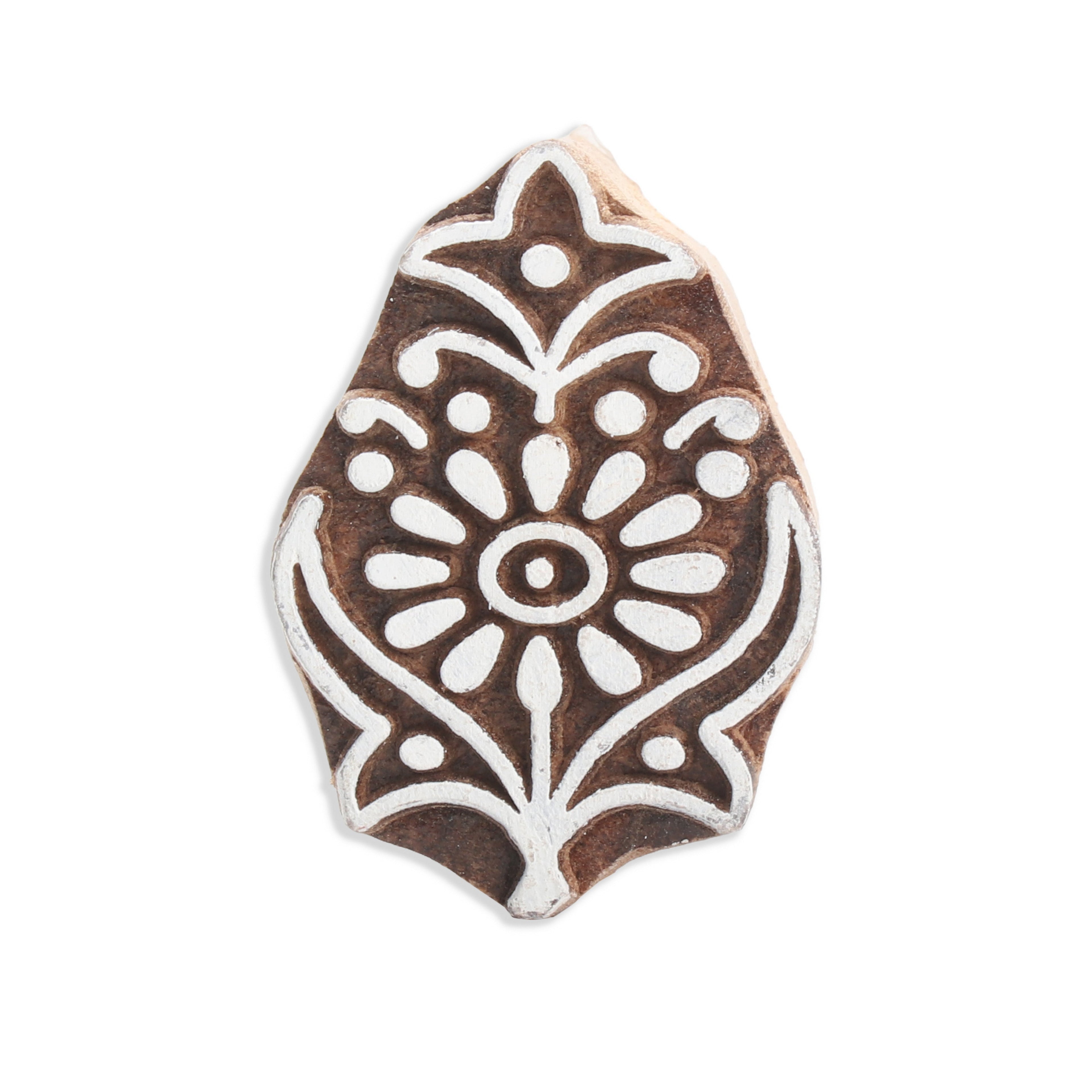 Hand Carved Wooden Printing Block Eternal Flora W 2inch X L 2inch 1pc