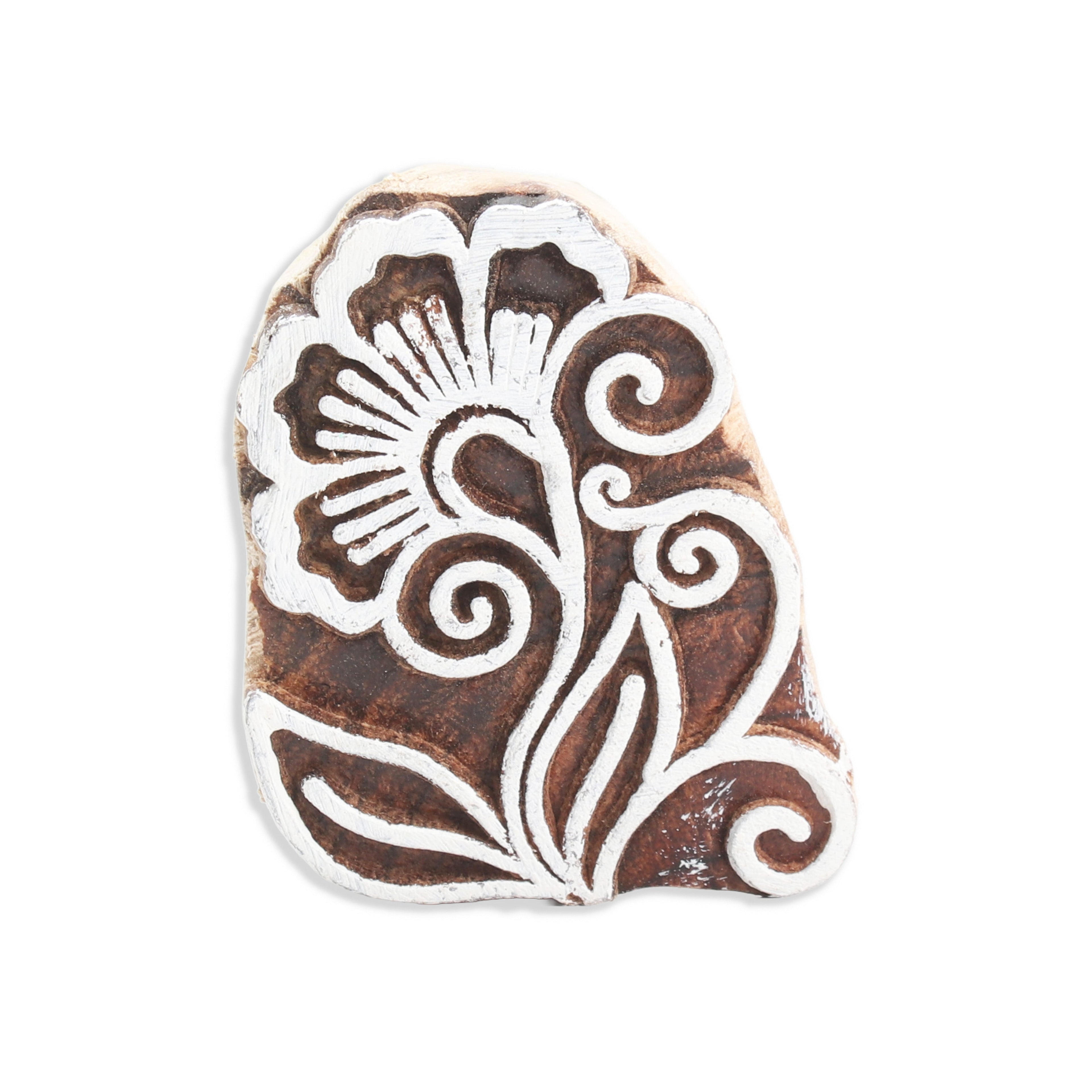 Hand Carved Wooden Printing Block Vintage Lily W 2inch X L 2inch 1pc