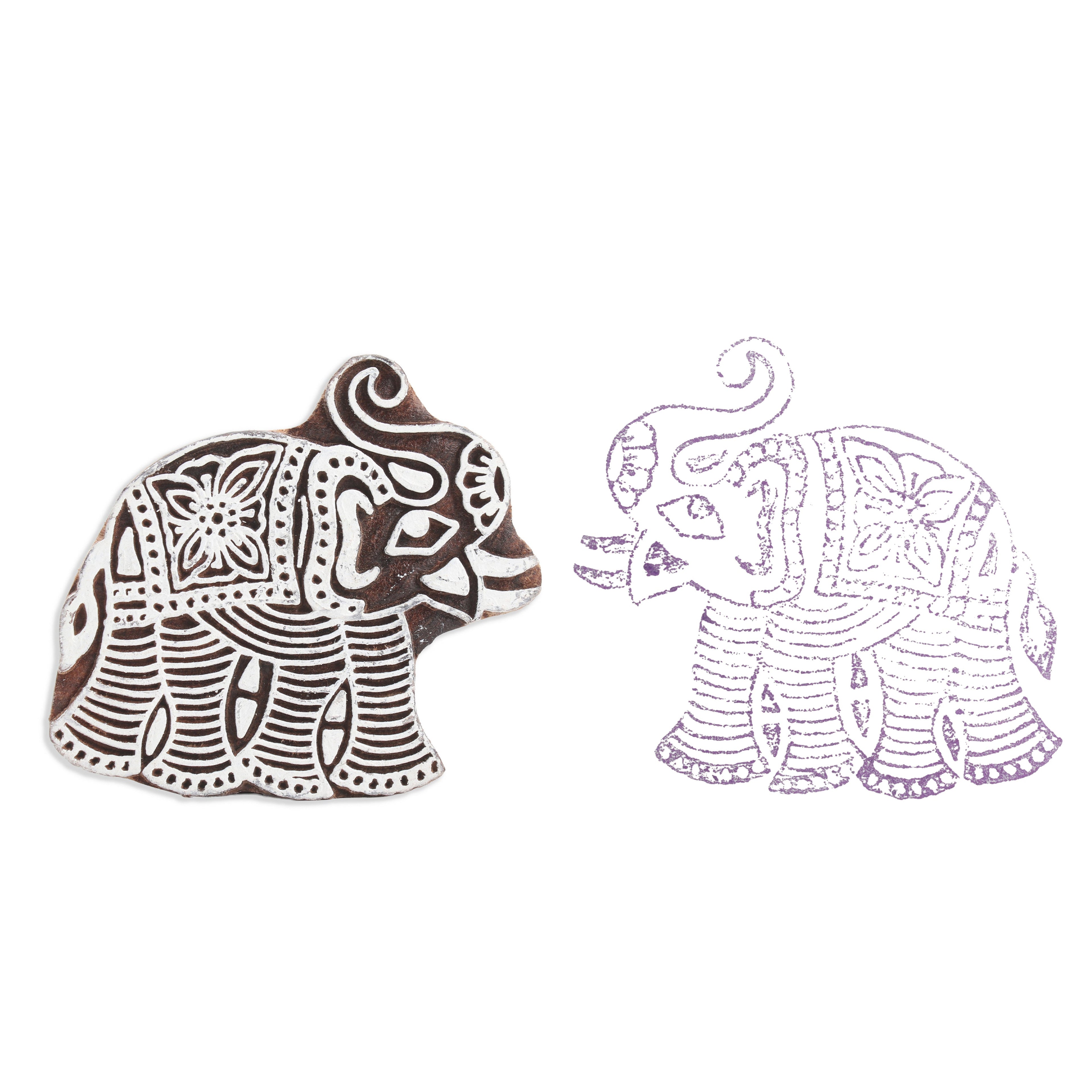 Hand Carved Wooden Printing Block Paisley Bloom W 1.5inch X L 2.5inch 1pc