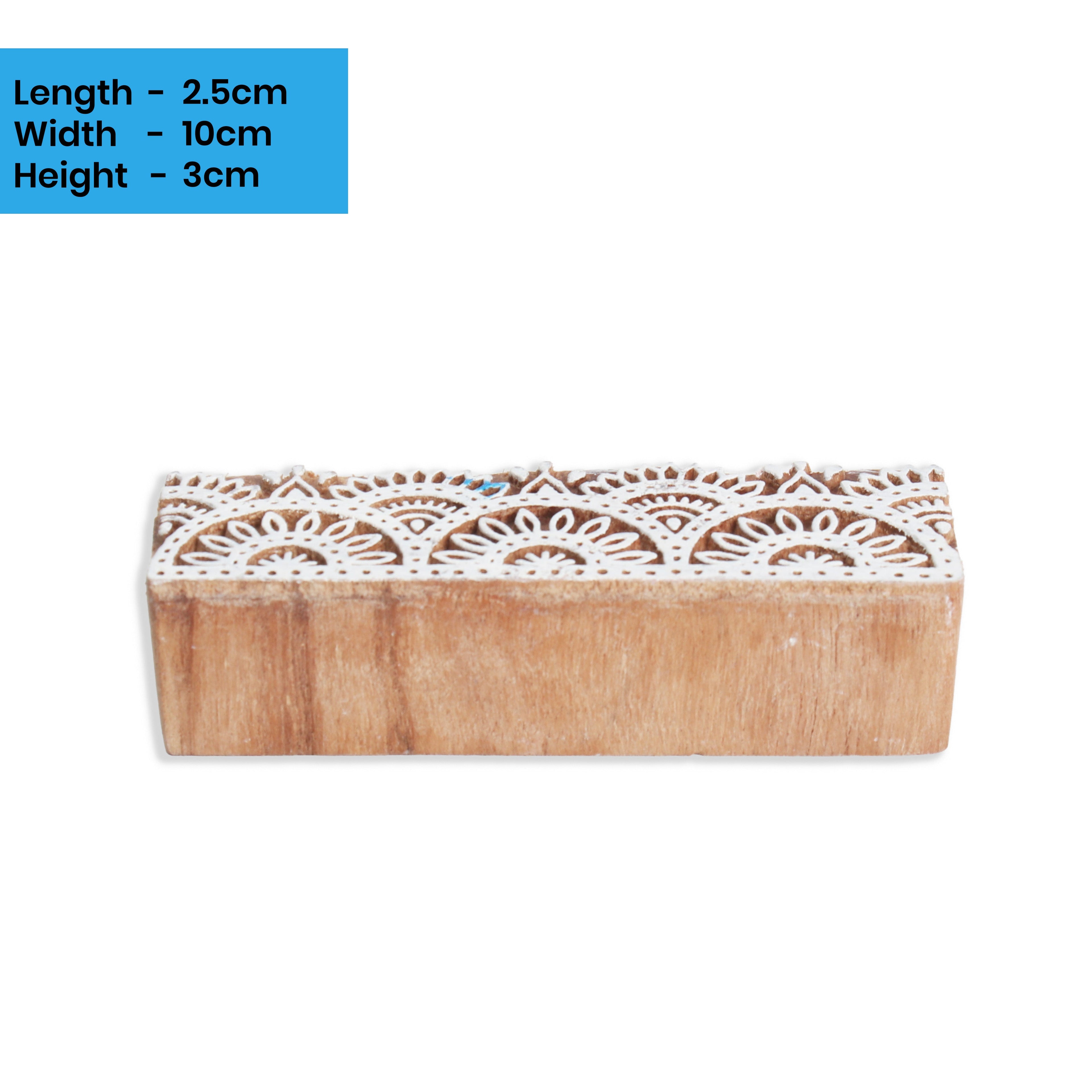 Hand Carved Wooden Printing Block Floral Flow 1pc
