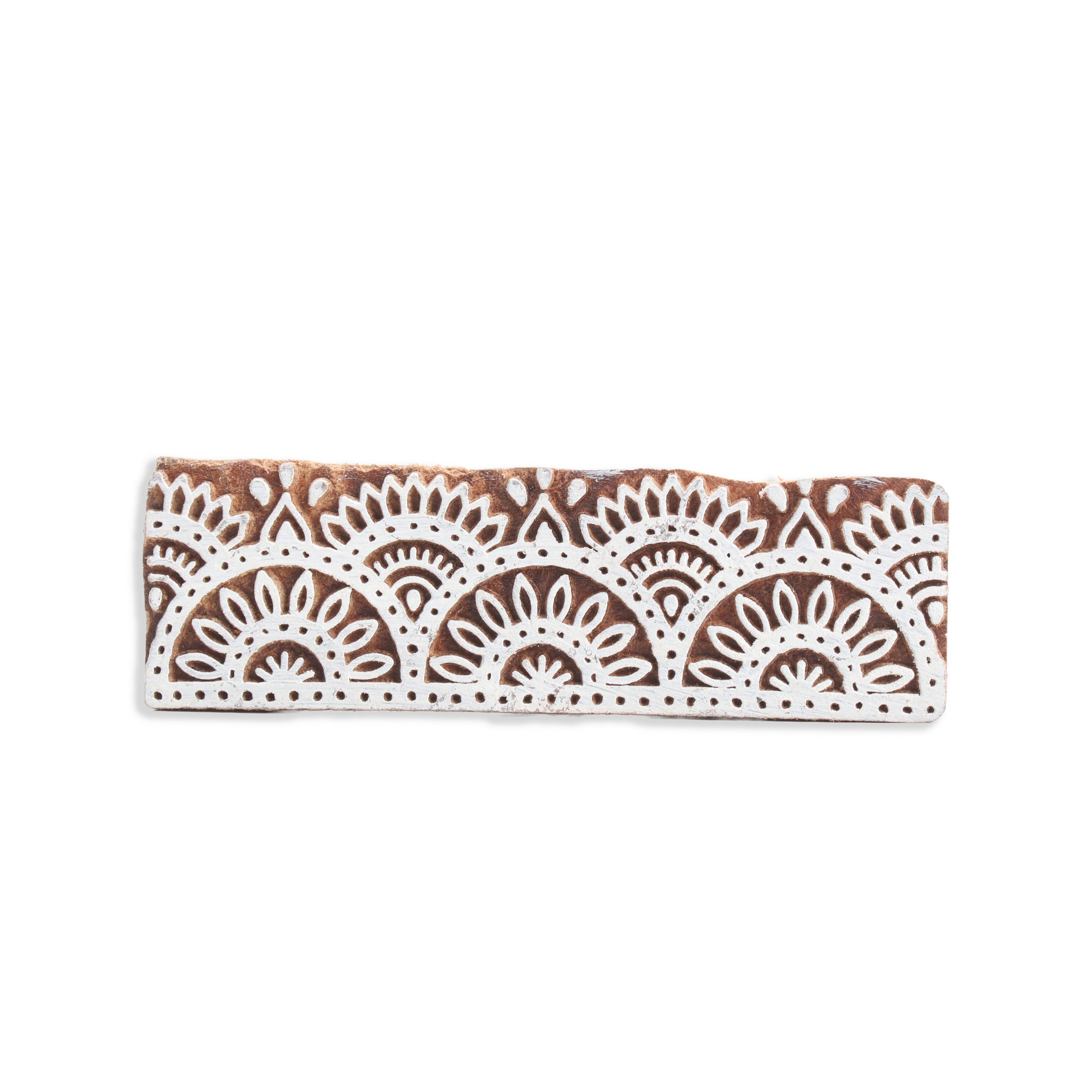 Hand Carved Wooden Printing Block Floral Flow 1pc
