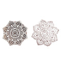 Hand Carved Wooden Printing Block Blossom Beauty 3inch Dia 1pc