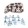Hand Carved Wooden Printing Block Warli Musicians W 2inch X L 3inch 1pc