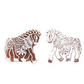 Hand Carved Wooden Printing Block Royal Horse W 2inch X L 3inch 1pc