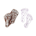 Hand Carved Wooden Printing Block Ethnic Feet W 2inch X L 3inch 1pc