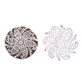 Hand Carved Wooden Printing Block Paisley Mandala 3inch Dia 1pc