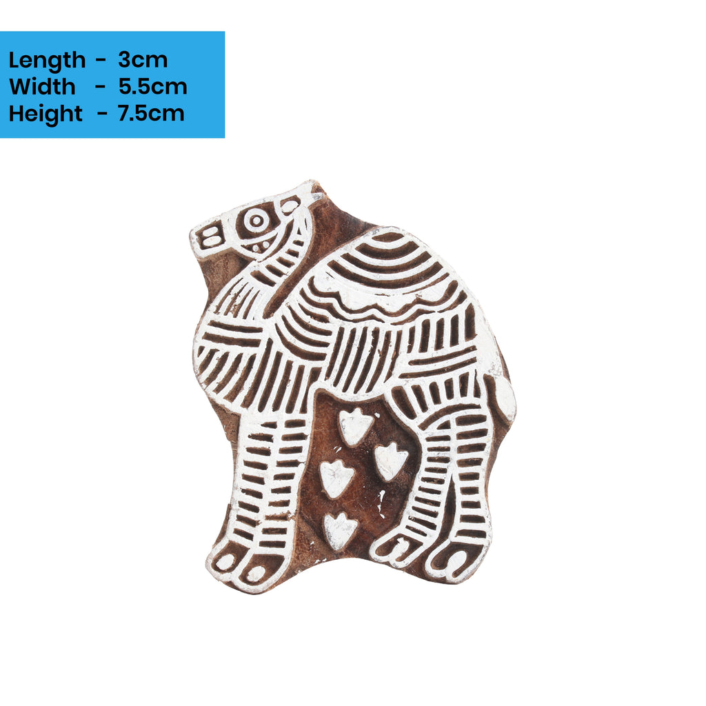 Hand Carved Wooden Printing Block Camel W 2inch X L 3inch 1pc