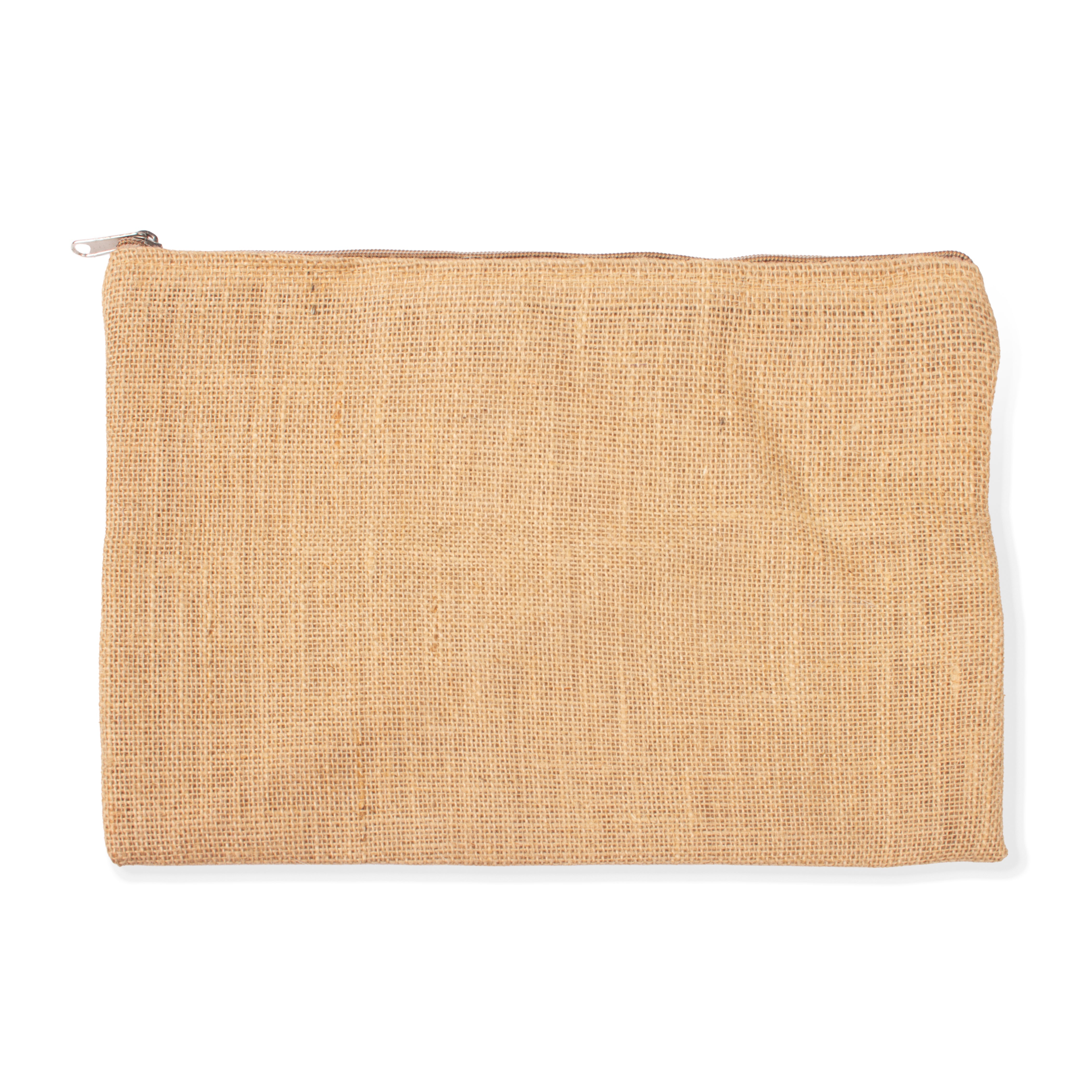 BURLAP ZIP POUCH 13X9 IN APPROX NATURAL 1 PC