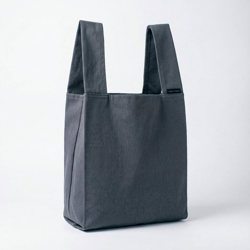 Gusseted Designer Tote Bag Dark Grey 13.75 x 13.25 1pc