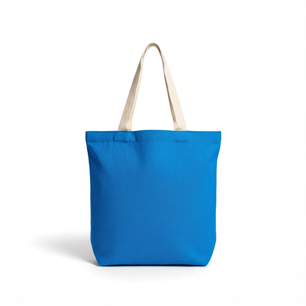 Heavy Blue Fabric Tote Bag Cerulean Blue 14.5 x 15 1pc