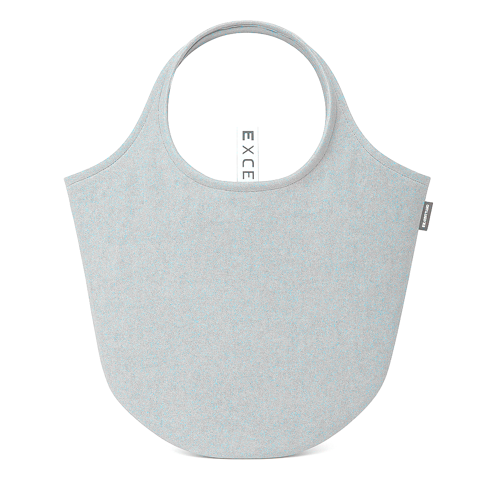 Round Base Designer Tote Bag Light Grey 18 x 14.5 1pc