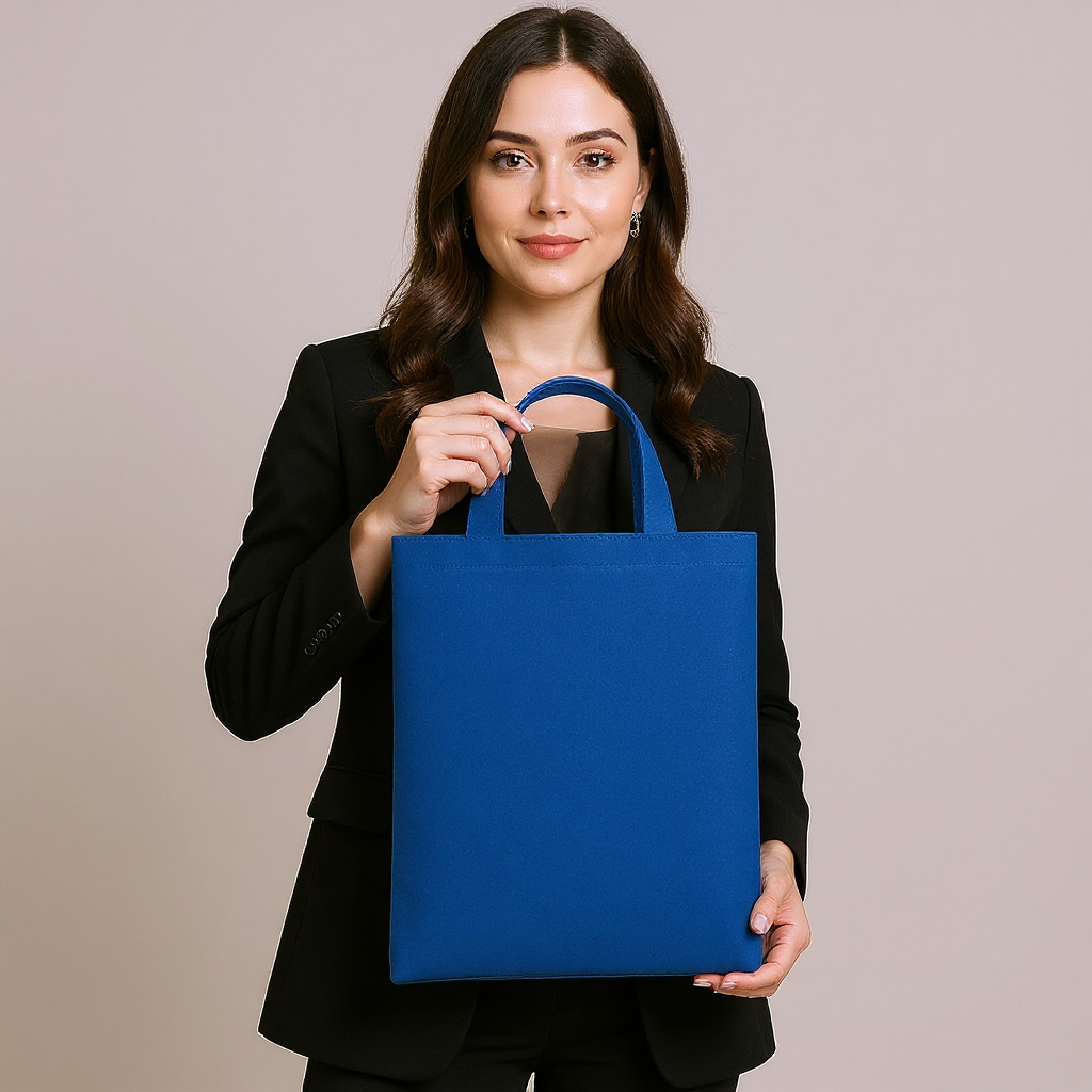 Short Handle Tote Bag Cerulean blue 10.6 x 13.75 1pc