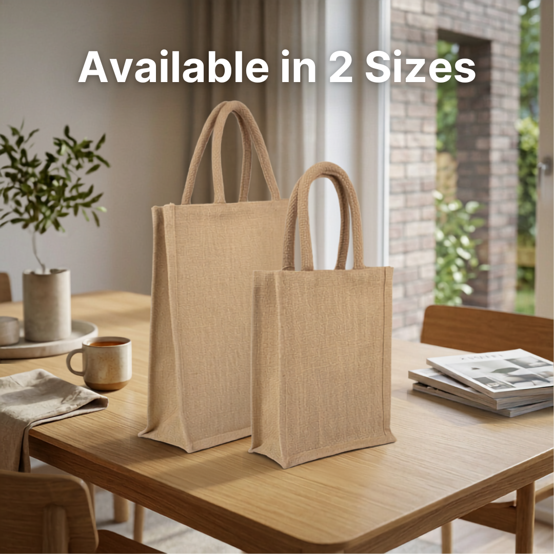 Laminated Jute Bag Natural 12in x 14in 1 pc