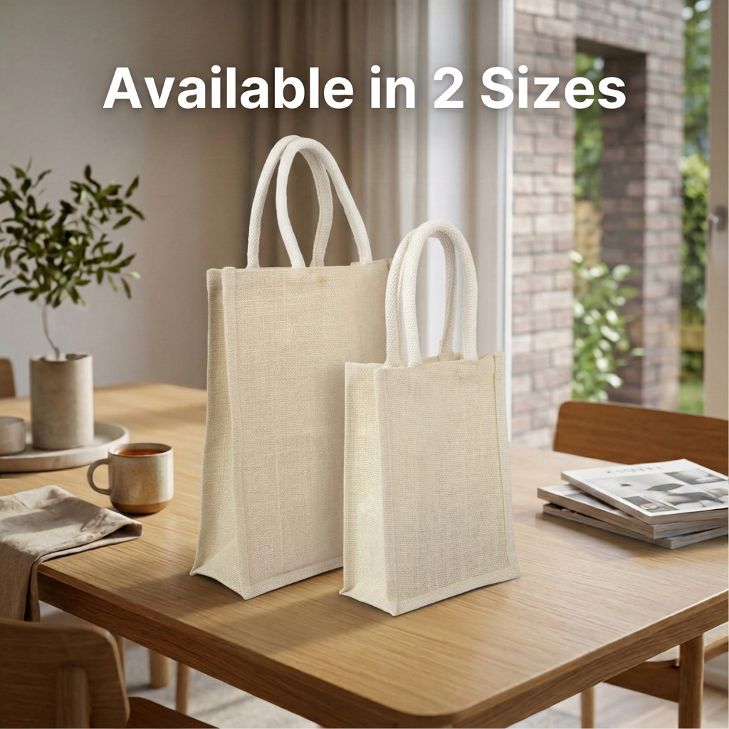 Laminated Jute Bag Off White 12in x 14in 1 pc