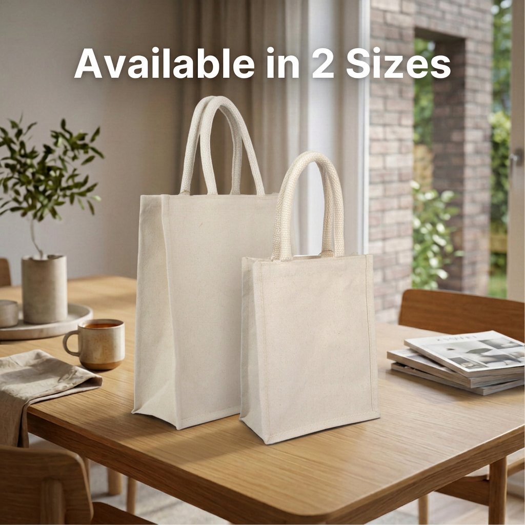 Laminated Cotton Canvas Bag Off White 12in x 14in 1pc