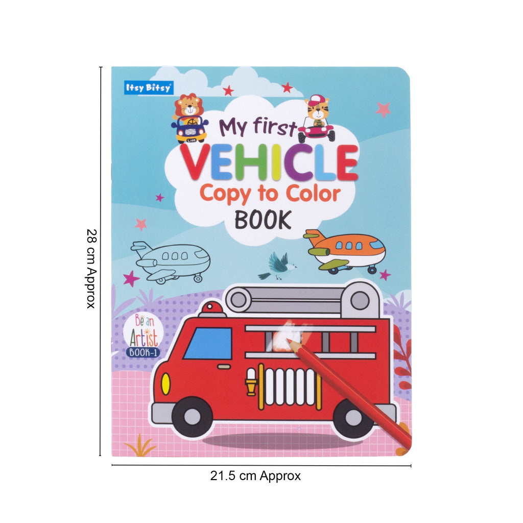 My First Vehicles Copy to colour L21.5 x W28cm 16pages 1Book