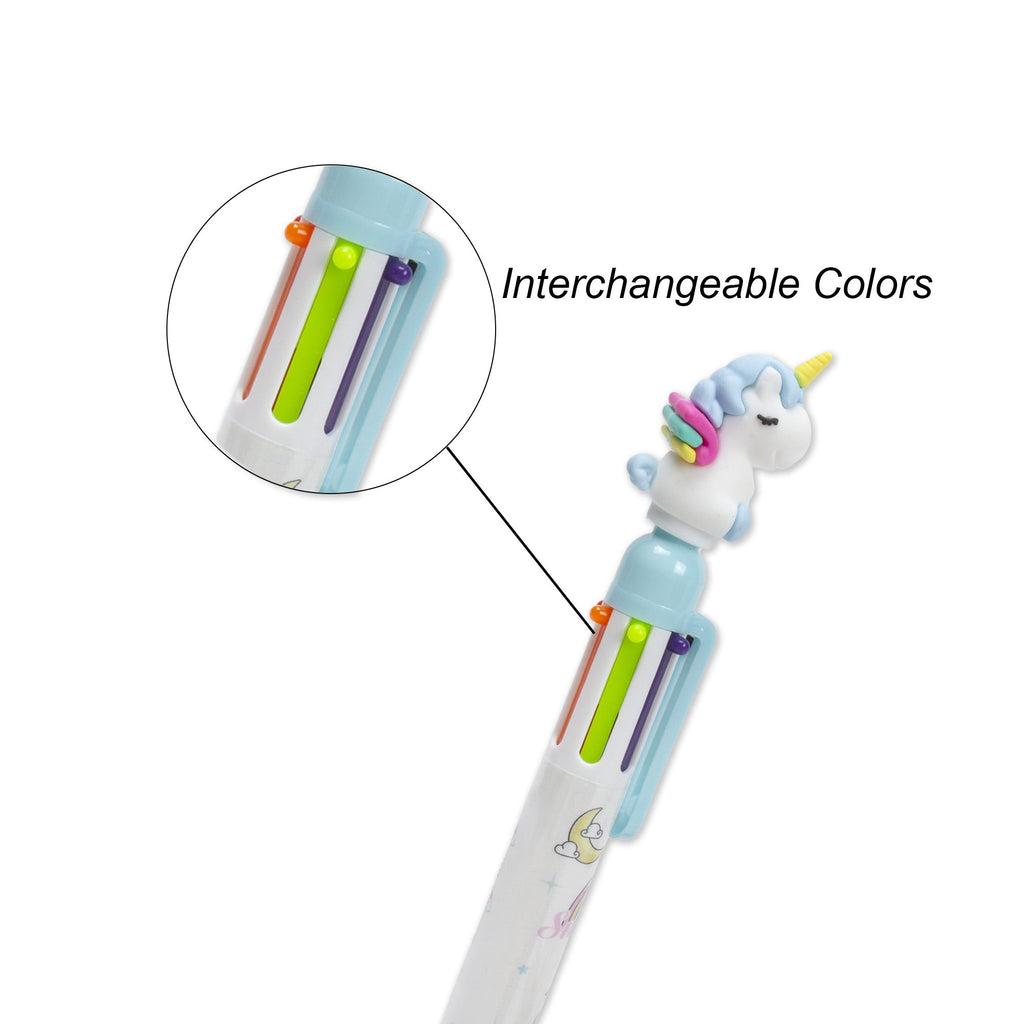 Ballpoint Pen 6-in-1 Multicolour Unicorn design 0.7mm Tip 1pc