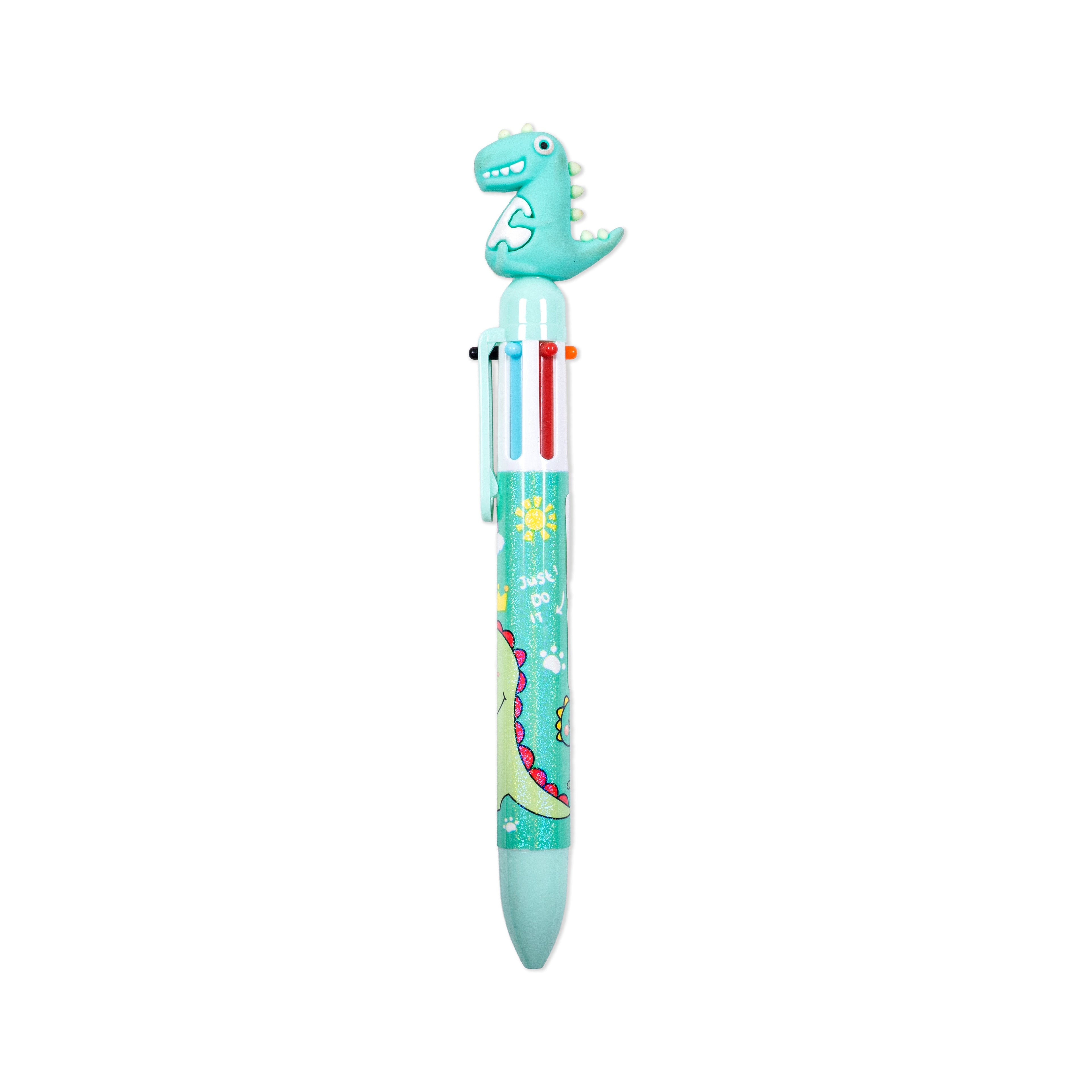 Ballpoint Pen 6-in-1 Multicolour Dino design 0.7mm Tip 1pc