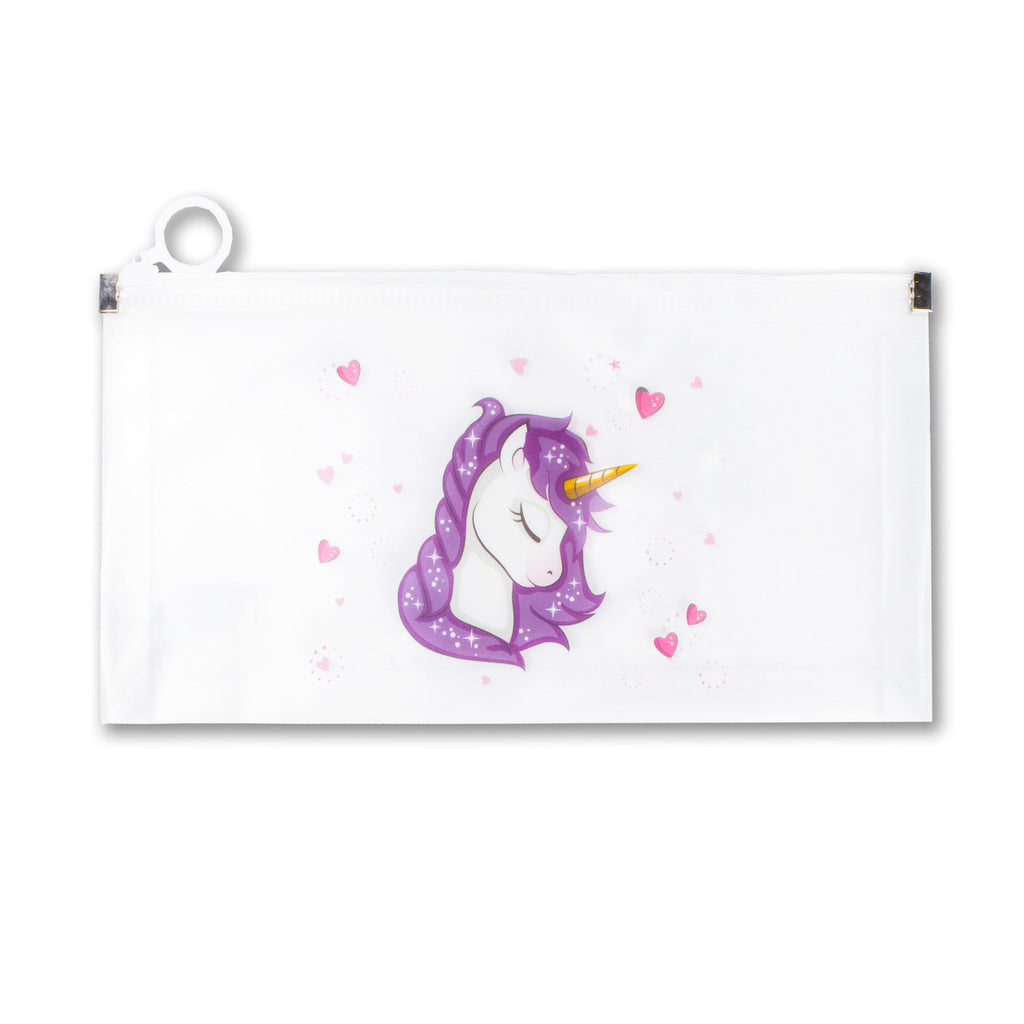 Multipurpose PVC Zip Lock Pouch Transparent Unicron Purple A6 1pc