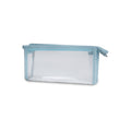 PVC Transparent Zip Pouch Blue 22x10.5cm 1pc