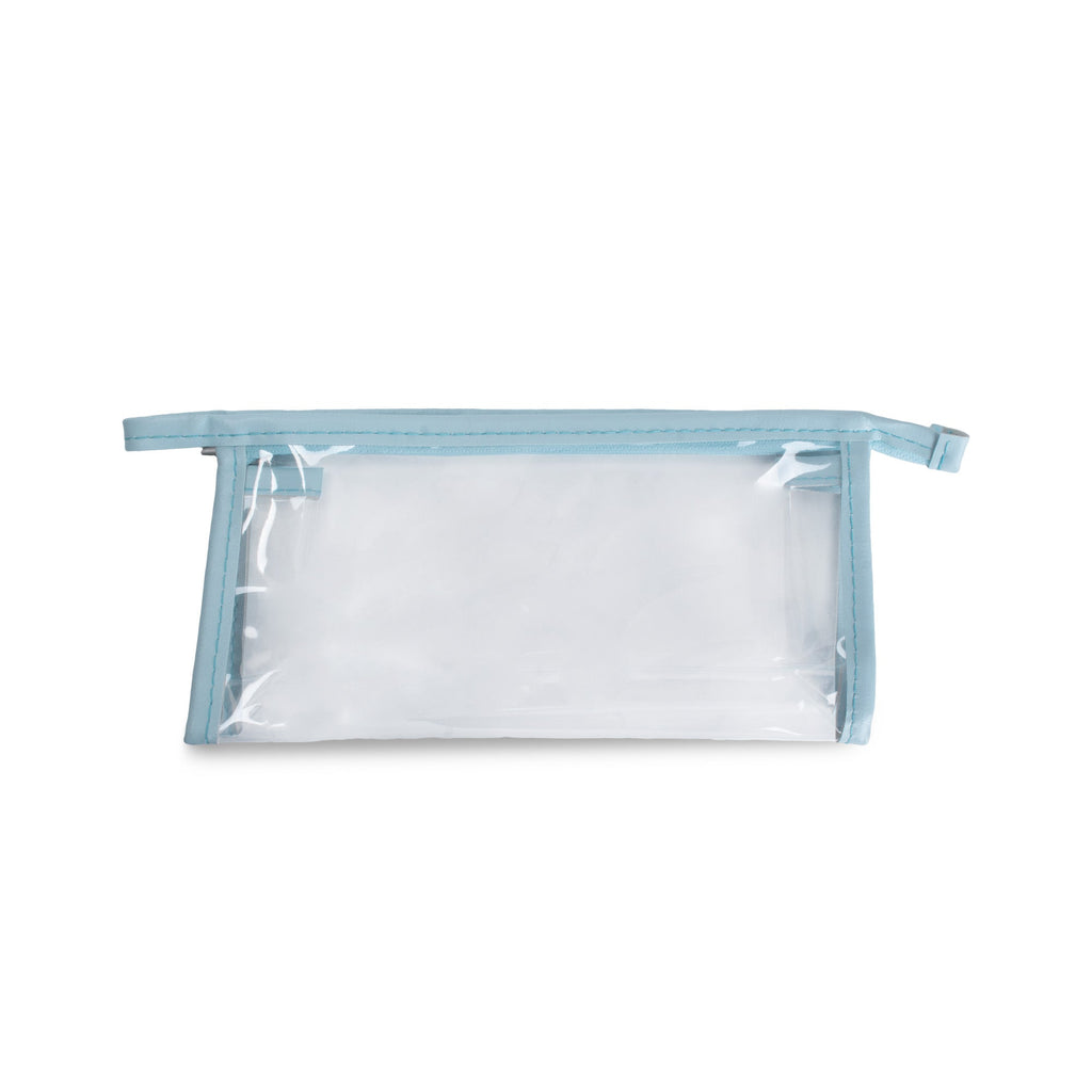 PVC Transparent Zip Pouch Blue 22x10.5cm 1pc