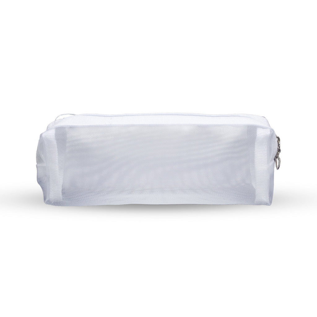 Mesh Pencil Case White 9x3.5inch 1pc