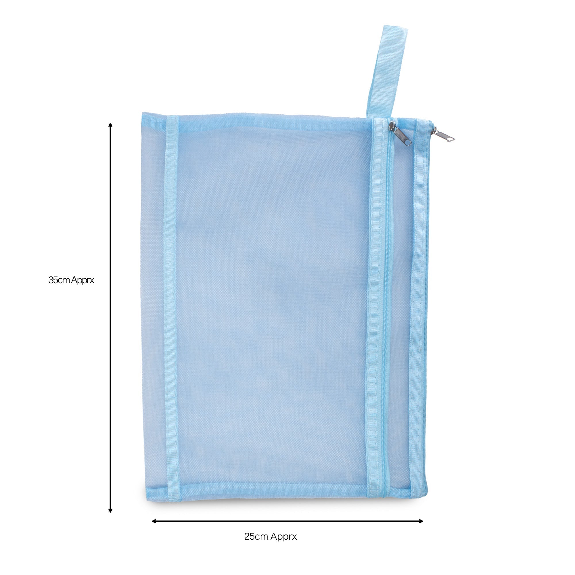 Mesh Pouch with Double Zip Blue A4 1pc