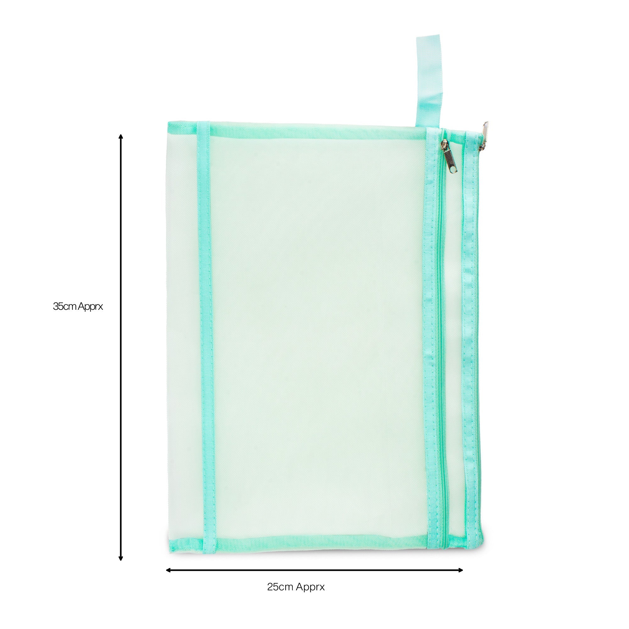 Mesh Pouch with Double Zip Teal A4 1pc