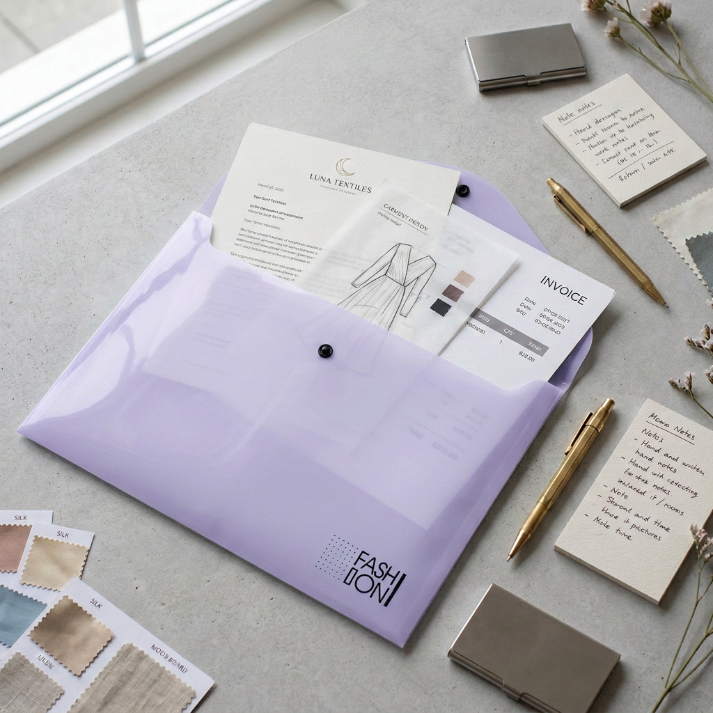 Button Folder Purple A4 1pc
