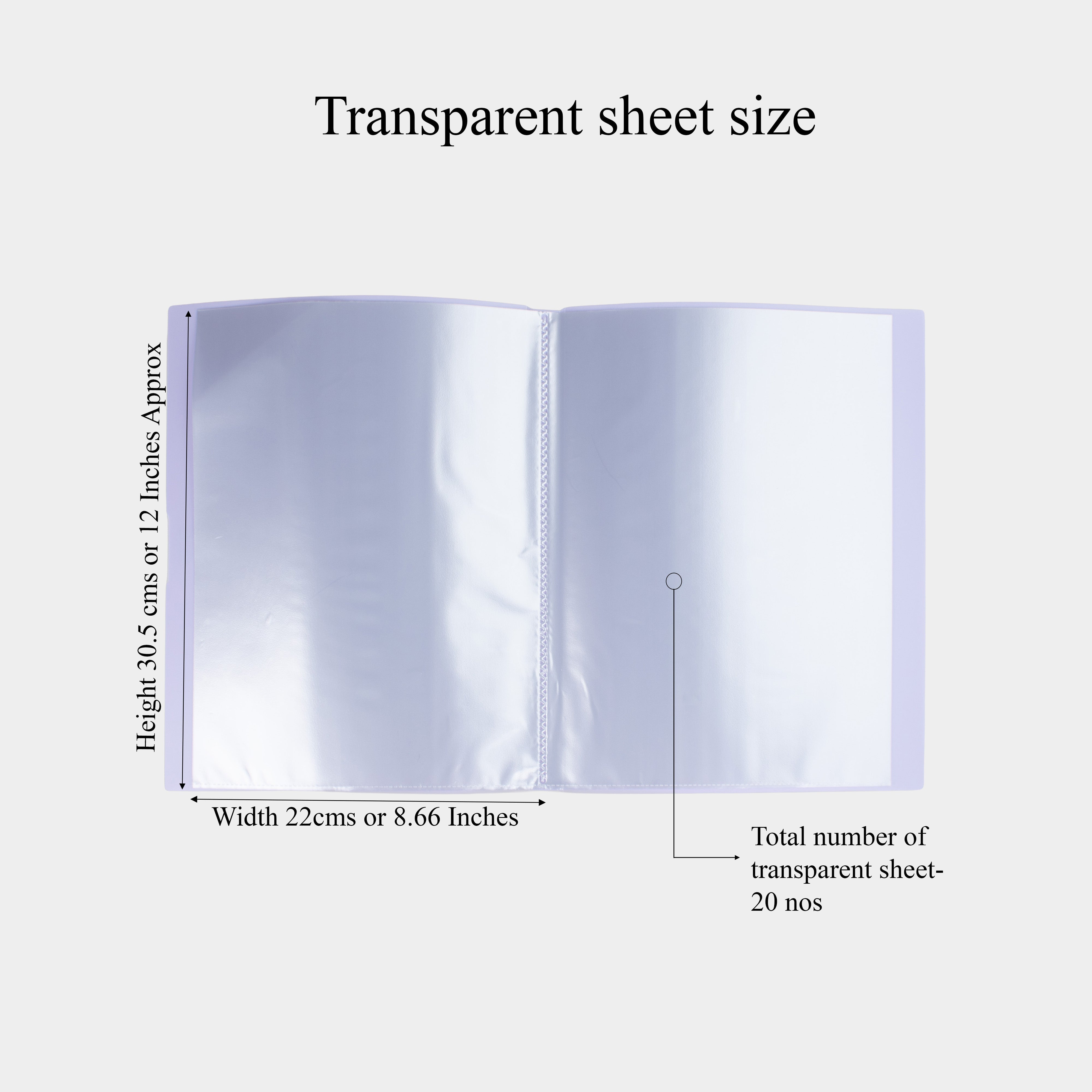 Display Folder Transparent 20 Leaves Purple A4 1pc