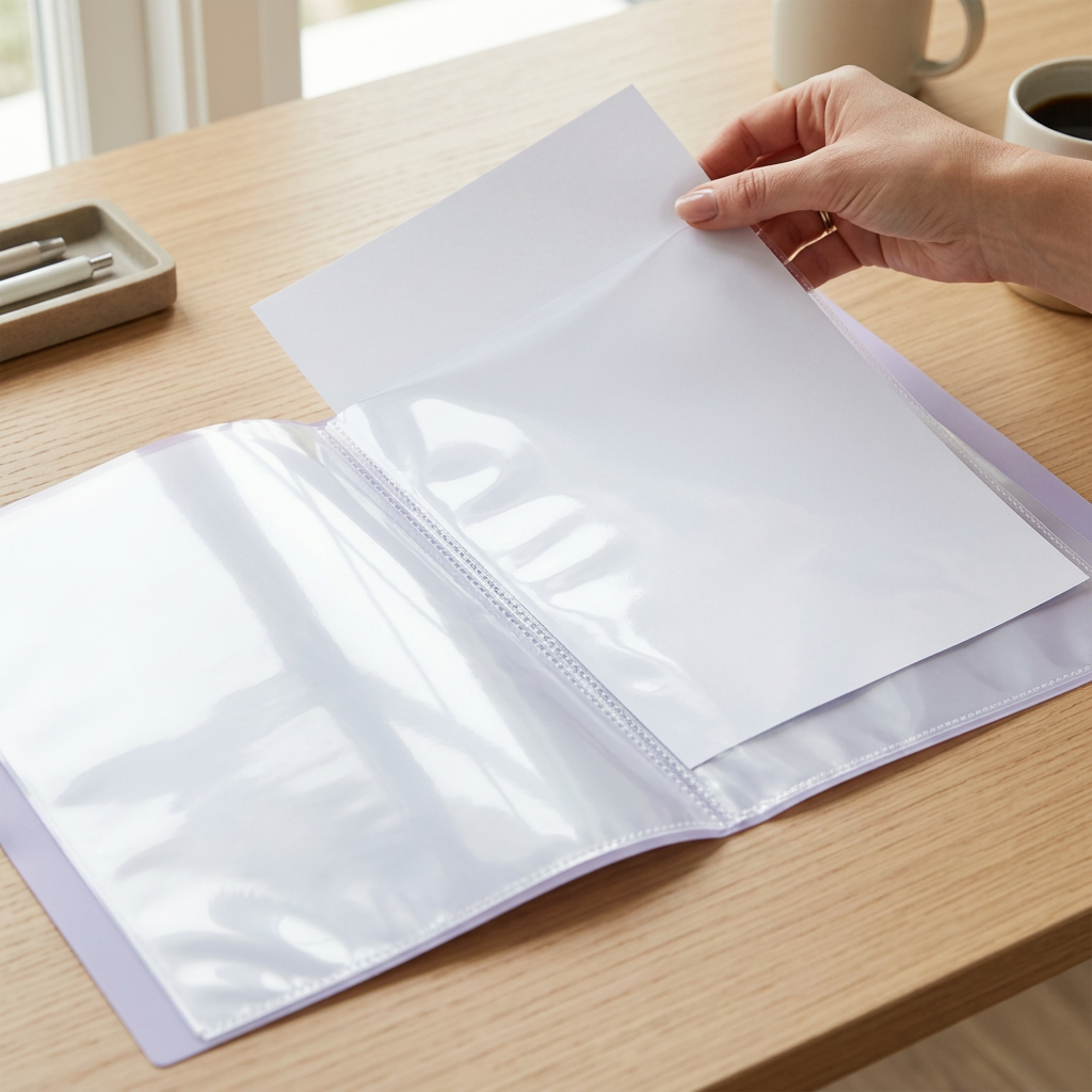 Display Folder Transparent 20 Leaves Purple A4 1pc