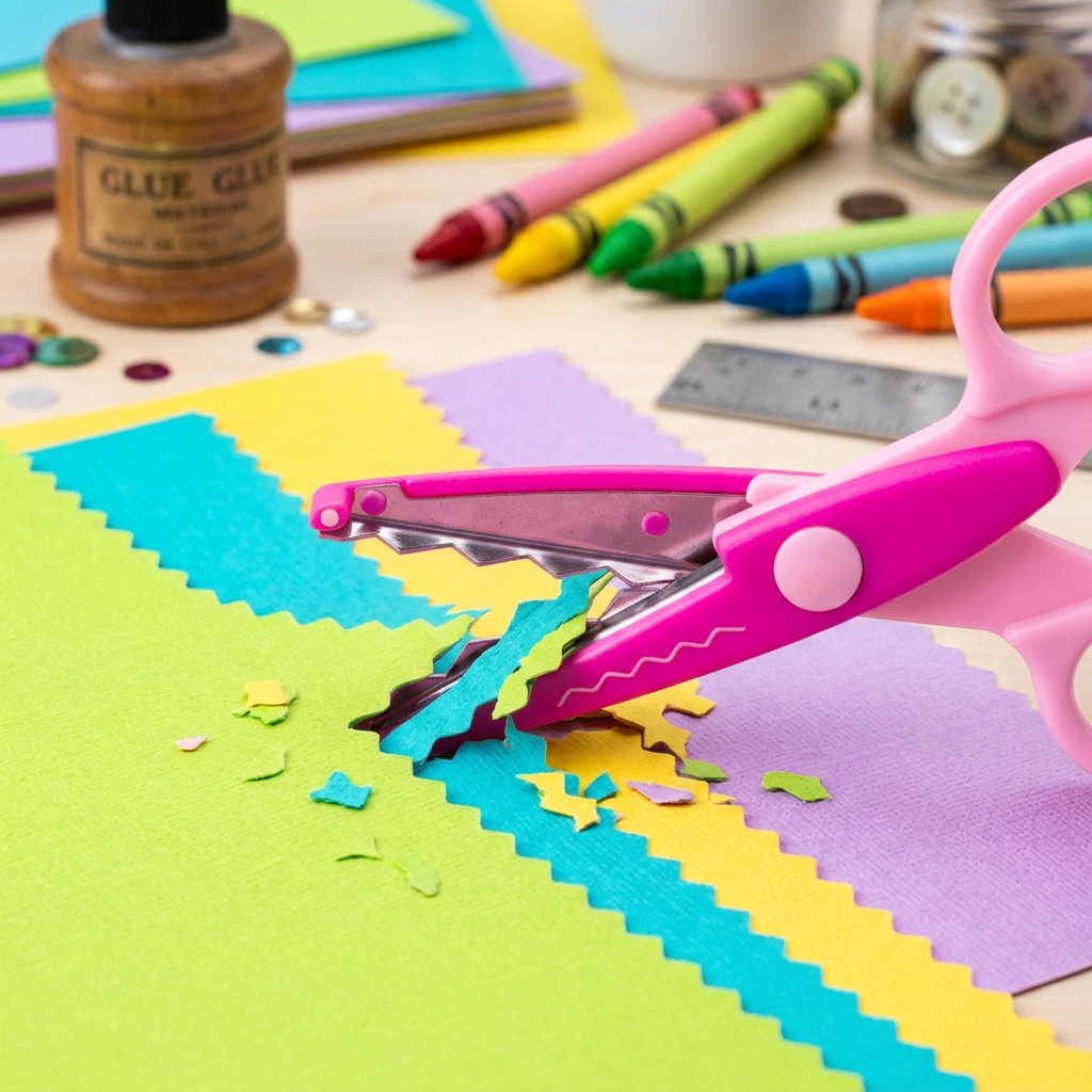 Kids Scissors Wave Design Cutting 1pcs