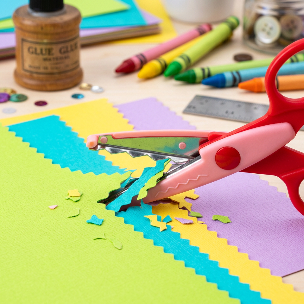 Kids Scissors Zigzag Design Cutting 1pcs